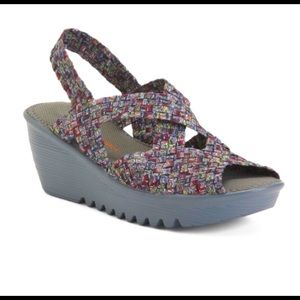 Bernie Mev Brighton Open Toe Slingback Wedge Sandal Size 39
